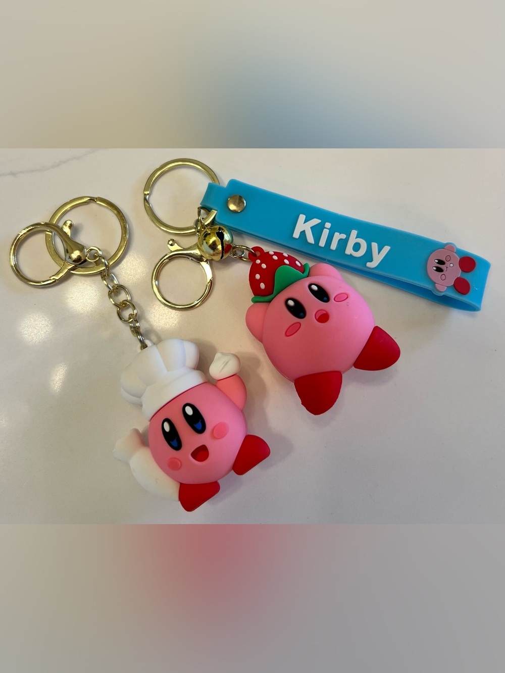 Chef Kirby X Strawberry Kirby Keychains